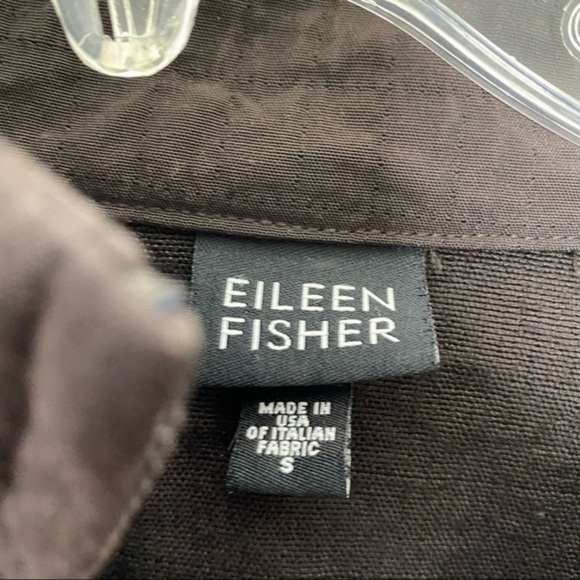 Eileen Fisher Brown Zip Front Nylon Blend Jacket Size Small - Picture 3 of 5